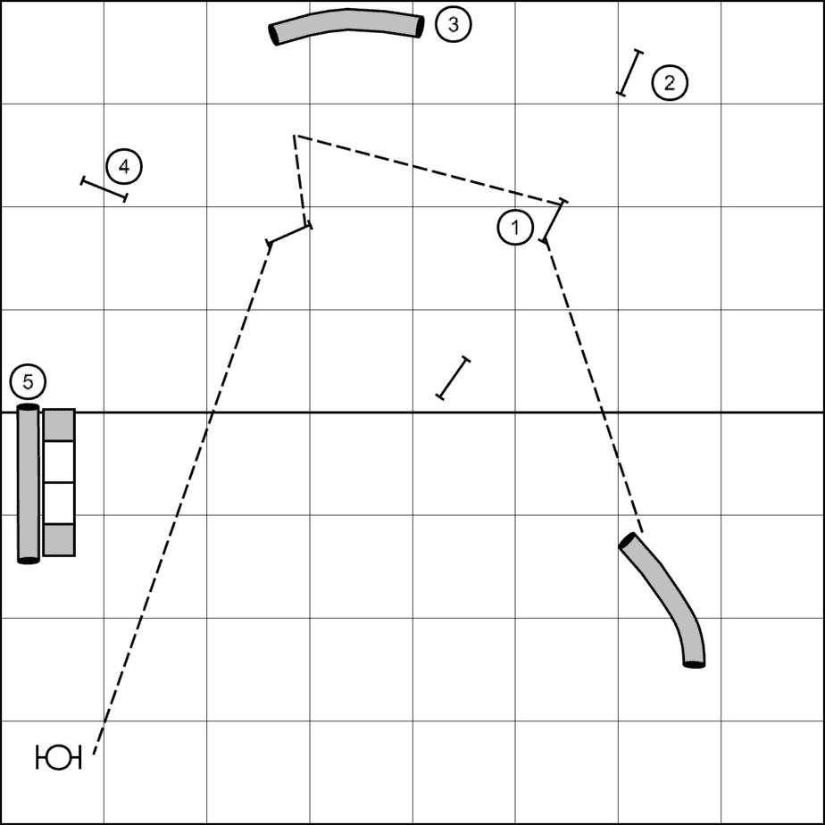 Dog Agility Distance Course showing a trap